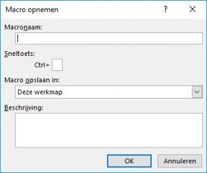 De uitleg van macro opnemen.