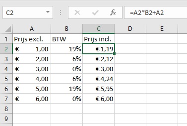 Voorbeeld van de relatieve verwijzing.